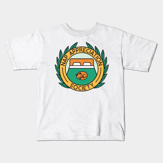 Nap Appreciation Society Kids T-Shirt by redbarron